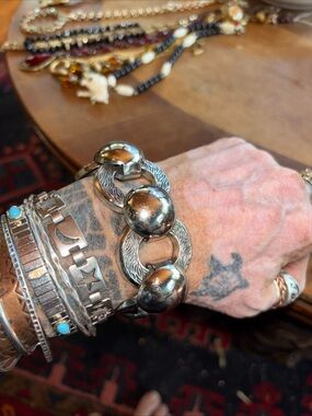 vintage bracelet mid-century modern "Space Age Chunky Link Bracelet